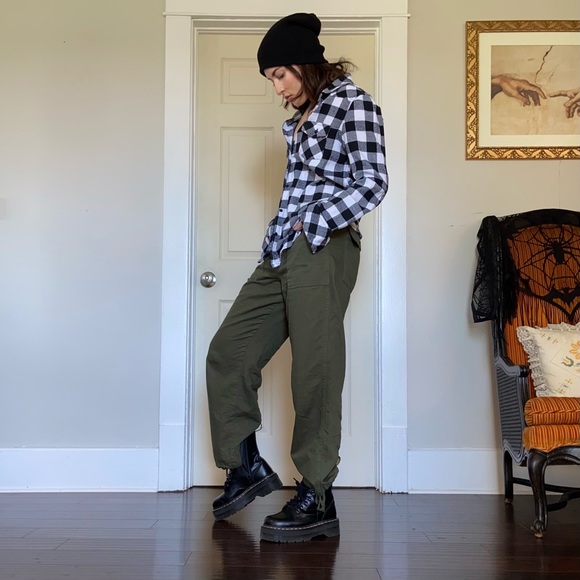 Ci Sono Black White Checkered Flannel - Picture 3 of 5